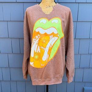 Brown Graphic Women's Sweatshirt Urban Outfitters XL The Rollingstones